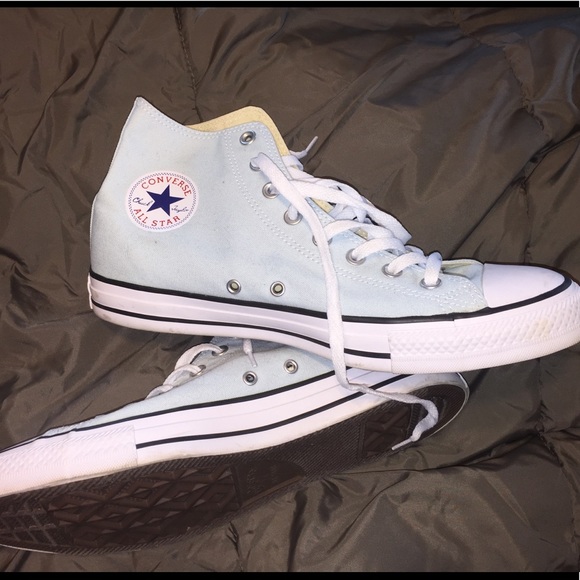 sky blue high top converse